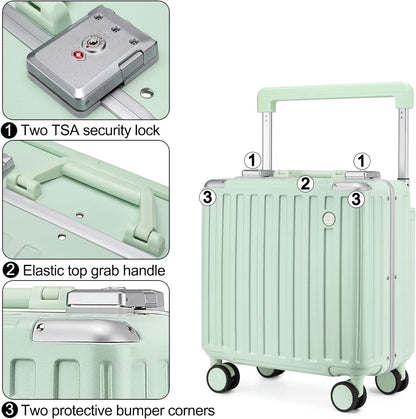 Somago Carry-On Luggage 18-Inch Hardside Spinner Lightweight Suitcase with TSA Lock, White, carry-on 18-inch, Hardside Luggage With Spinner Wheels