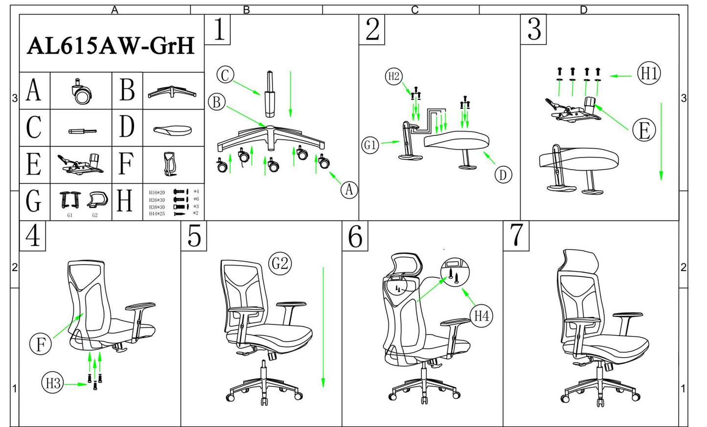 Daqian Home Executive Office Chair Ergonomic Computer Chair Wide Seat With Large Headrest, Modern Desk Chair Lumbar Support, Adjustable Armrests Mesh Chair