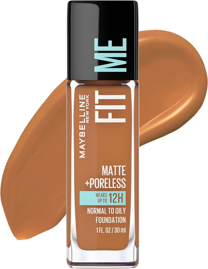 Maybelline Fit Me Matte + Poreless Liquid Oil-Free Foundation Makeup, Soft Tan, 1 Count (Packaging May Vary)