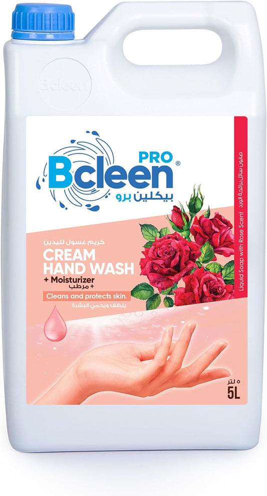 Bcleen Hand Wash Soap Liquid Refill With Moisturizing Rose Scent, 5 Litres