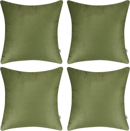 4-Pack 100% Cotton Comfortable Solid Decorative Throw Pillow Case Square Cushion Cover Pillowcase Sublimation Blank Pillow Covers(Cover Only,No Insert)(20x20inch/50x50cm, Christmas Green)