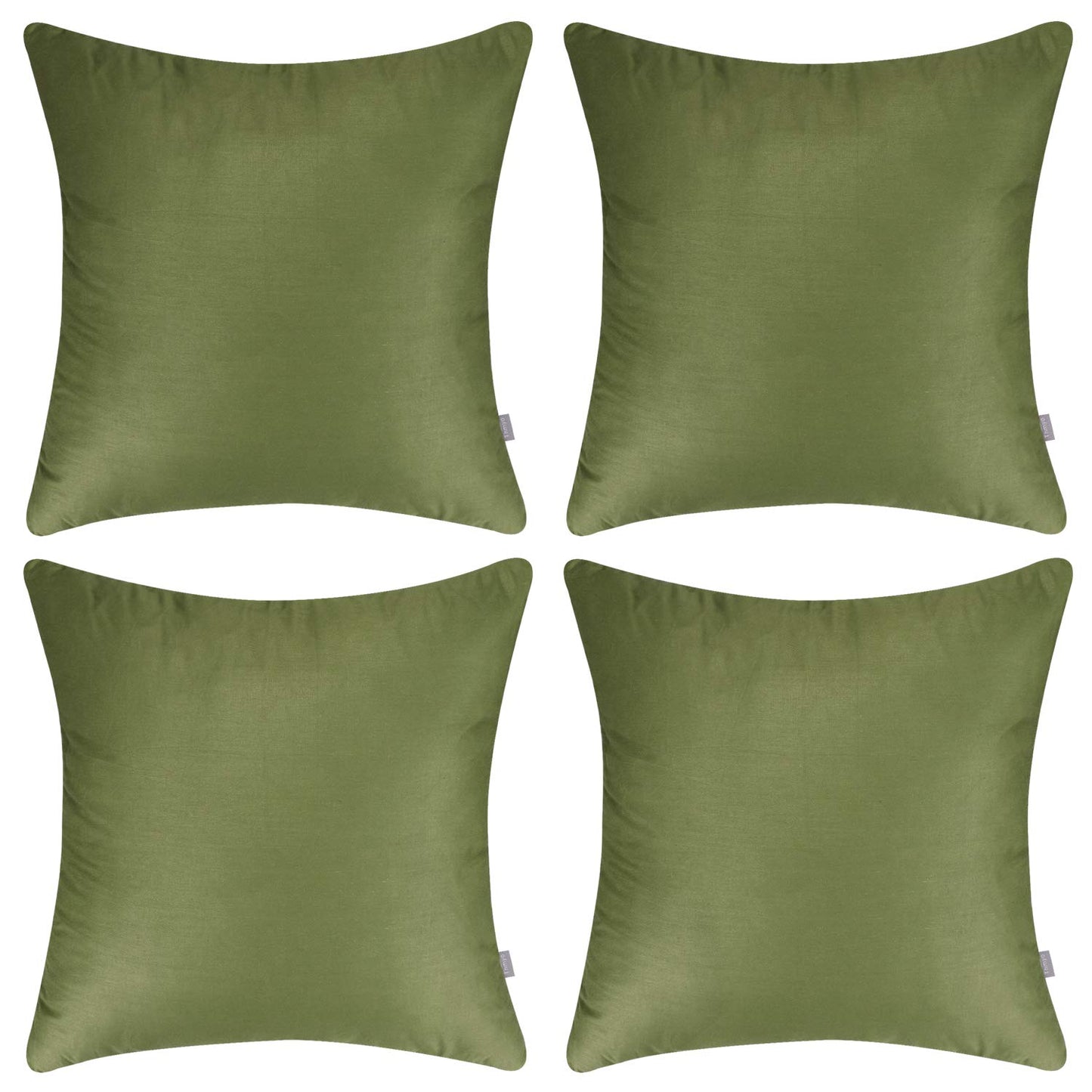 4-Pack 100% Cotton Comfortable Solid Decorative Throw Pillow Case Square Cushion Cover Pillowcase Sublimation Blank Pillow Covers(Cover Only,No Insert)(20x20inch/50x50cm, Christmas Green)