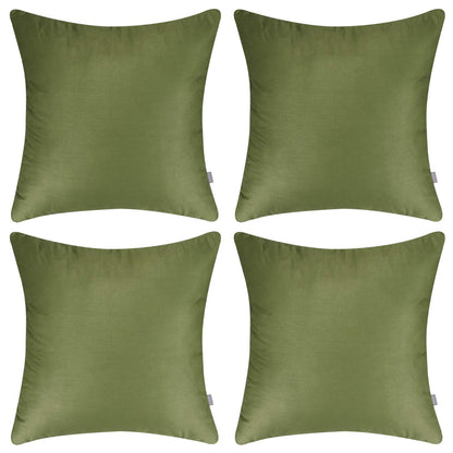 4-Pack 100% Cotton Comfortable Solid Decorative Throw Pillow Case Square Cushion Cover Pillowcase Sublimation Blank Pillow Covers(Cover Only,No Insert)(20x20inch/50x50cm, Christmas Green)