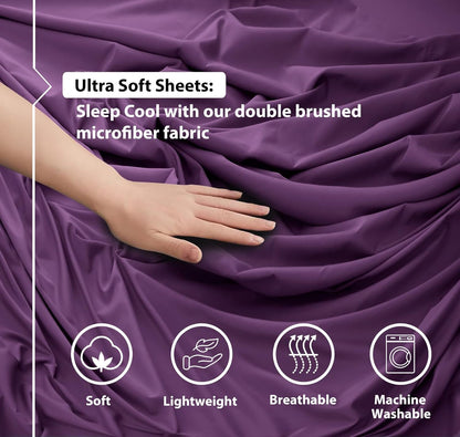 Firdous Bed Sheet Single Size Microfiber Sheet Set Breathable Single Sheets 2 Pcs Luxury Hotel Style Sheet Set Fitted Sheet 16” Deep Pockets Pillowcase Skin Friendly Fitted Sheet And Pillow cover