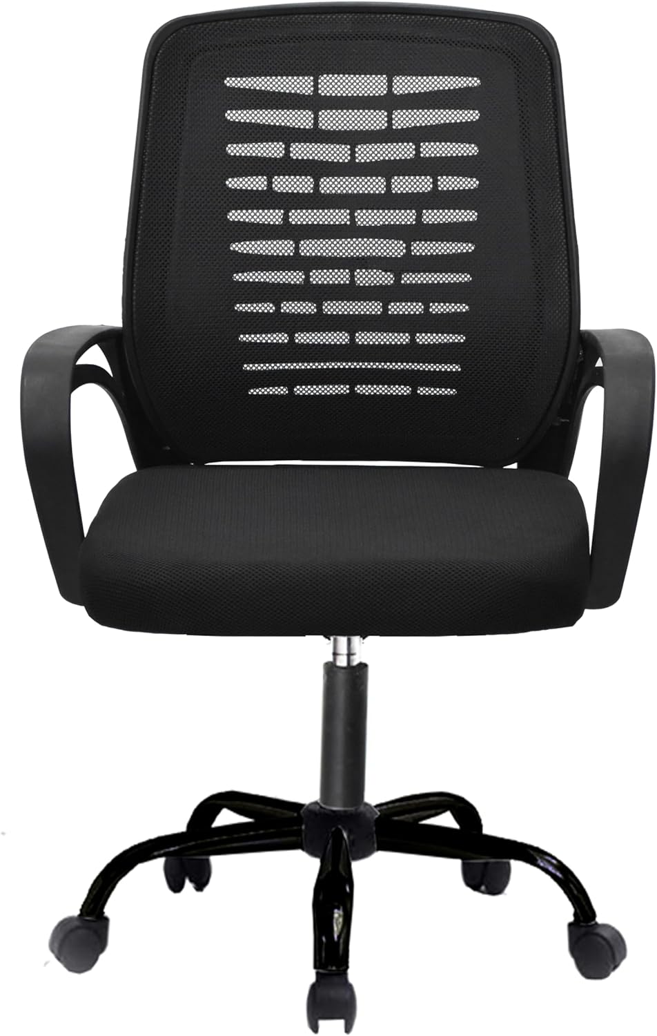 Desk Chair Office Chair for Home Height Adjustable Mid Back Mesh Computer Chair with Lumbar Support Mesh Swivel Computer Office Ergonomic Executive Chair (Swivil, Black)