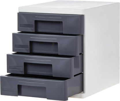 Cosmoplast 4 Tiers File Cabinet A4 Drawers, Dark Grey