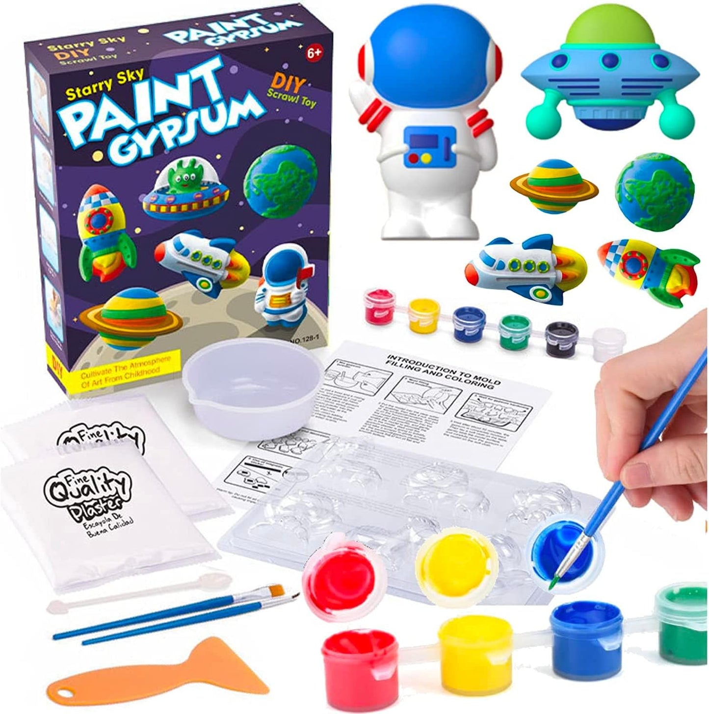 Painting Kits for Kids Crafts, Mould and Paint Cute Pets Arts and Crafts Toy, DIY Kit (Universe)