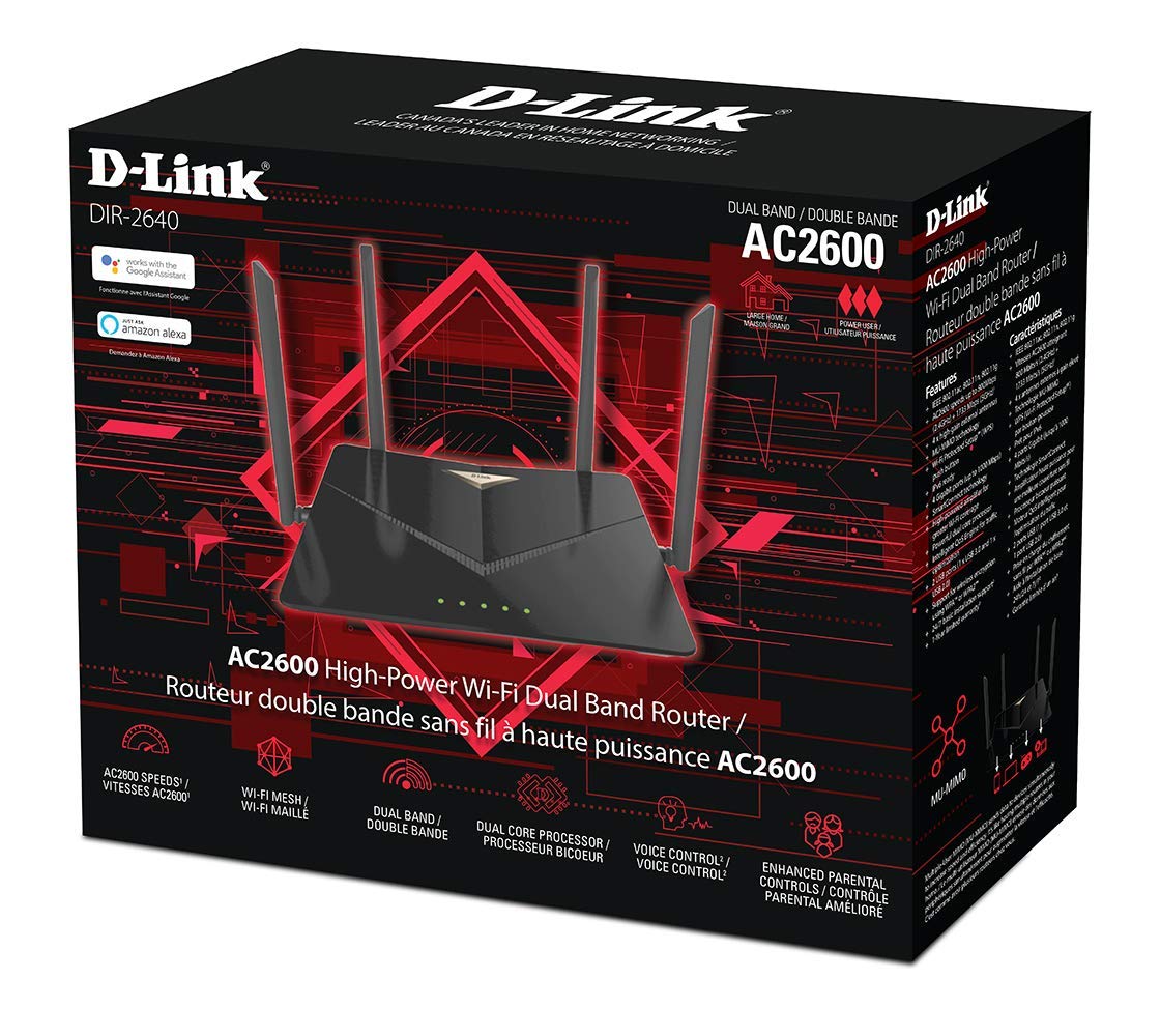 D-Link WiFi Router AC2600, Smart, Mesh (DIR-2640)