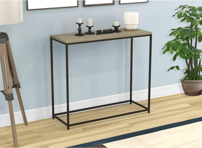 Safdie Console Table-Dark Taupe/Black Metal -