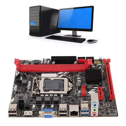 LGA1155 DDR3 Motherboard, B75M Desktop Computer M ATX Motherboard with 2 DDR3 Slots, Up to 16G Memory, Gaming Motherboard Support i3 i5 i7 Pentium Xeon Processor