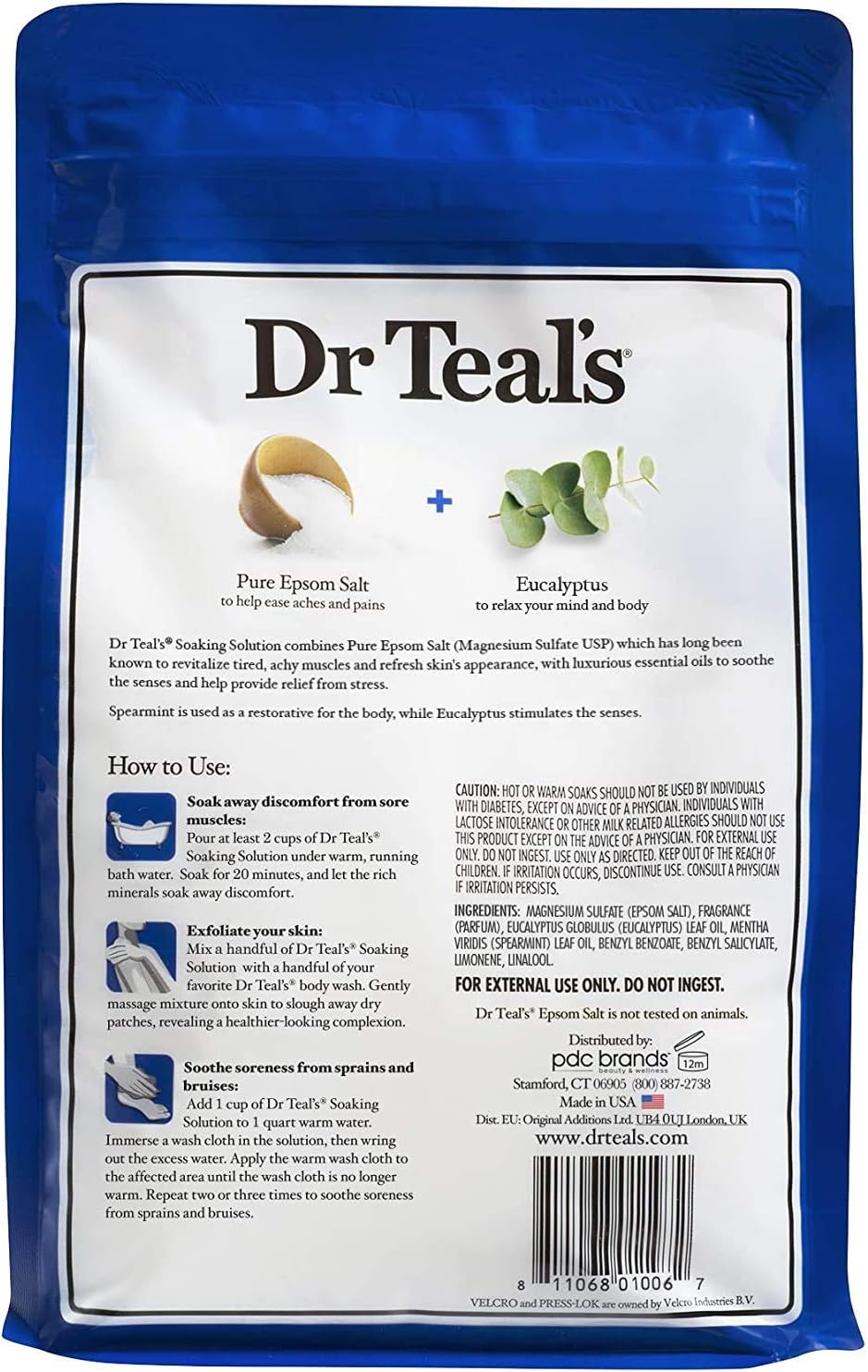 Dr Teal'S Epsom Relax Salt And Relief With Eucalyptus Spearmint, 1.36 KilogRAM