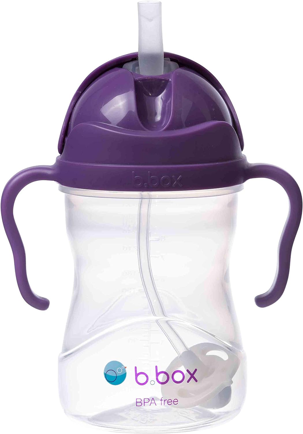 b.box Sippy Cup with Fliptop Weighted Straw, Drink from Any Angle | Spill Proof, Leak Proof & Easy Grip | BPA Free & Dishwasher Safe | Babies & Toddlers (Cherry Blossom 240ml)