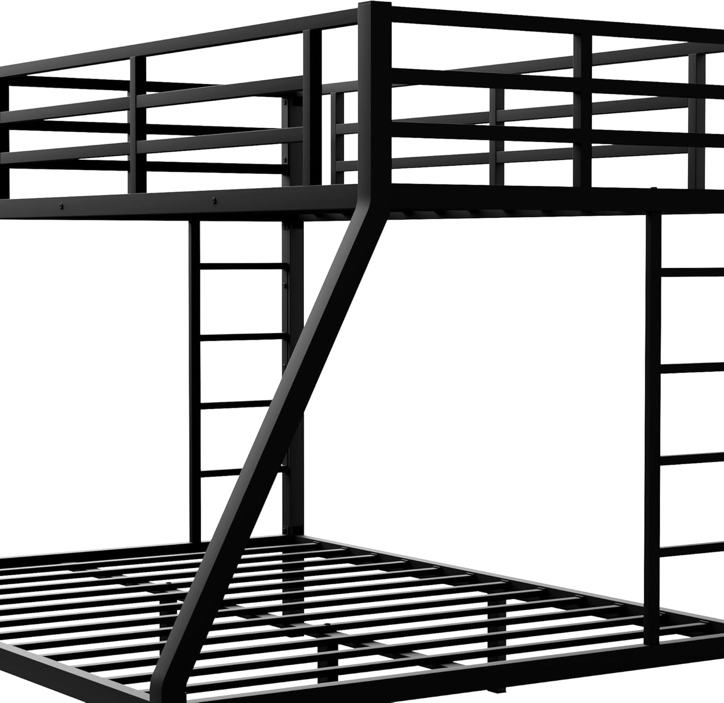 Bellemave Heavy Duty Bunk Bed for Adults, Twin XL Over Queen Bunk Beds with 2 Build in Ladder and Full Length Guardrail, Twin XL Over Queen Bunk Bed for Adults, Teens, Kids, No Box Spring Needed