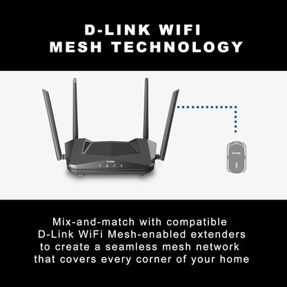 D-Link WiFi Router AC2600, Smart, Mesh (DIR-2640)