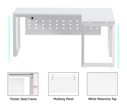 Mahmayi Vorm 136-18 White Modern Workstation Material-Melamine on MDF