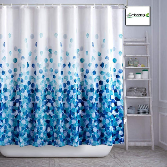 ELECDON Fabric Shower Curtain Curtains with 12 Plastic Hooks Floral Shower Curtain Bathroom Fabric Fall Curtains Waterproof Colorful Funny with Standard Size Shower Curtain Set (72 x 78 inch)