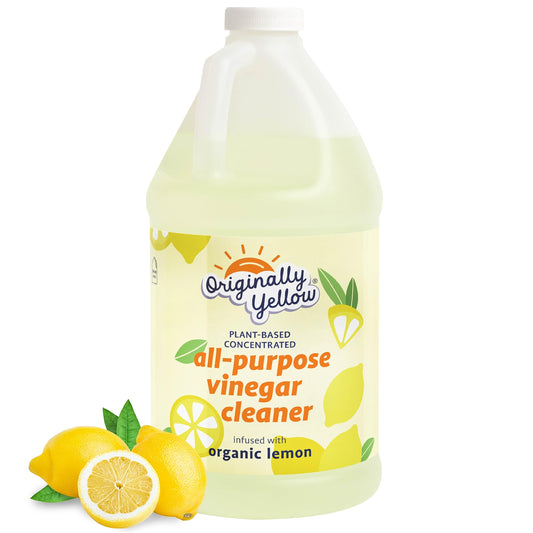 Originally Yellow All-Purpose Cleaning Vinegar for Home Floor Cleaning Solution with Distilled Vinegar | Infused with Organic Lemon | Plant-Based House Cleaning Supplies, 1.89 L (1-Pack)