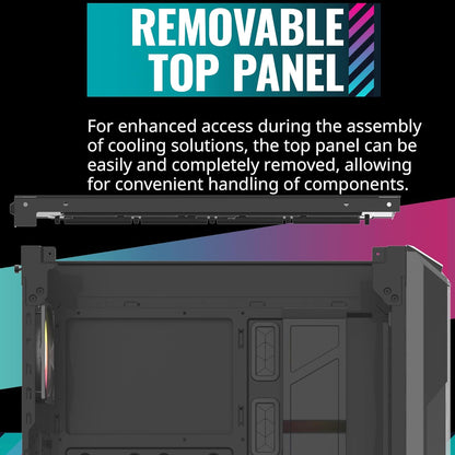 Cooler Master MasterCase H500 ARGB - PC Case with Dual 200mm Fans for High-Volume Airflow, Mesh and Transparent Front Chassis Panels, Flexible ATX Hardware Capacity