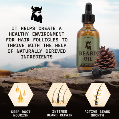 Vanilla Beard Oil (Large 2 oz.) - 100% Natural Beard Conditioner with Organic Tea Tree, Argan, and Jojoba Oil with Vanilla Scent - Softens, Smooths, and Strengthens Beard Growth by Striking Viking