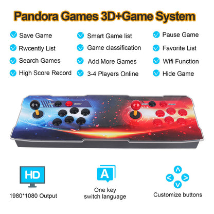 22000 Games in 1 Arcade Game Console,Search Games, Support 3D Games,Favorite List, 4 Players Online Game,1280X720 Full HD Video Game