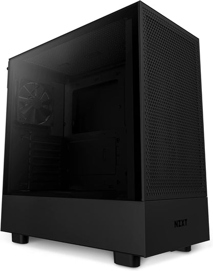 NZXT H5 Flow Compact ATX Mid-Tower PC Gaming Case – High Airflow Perforated Front Panel – Tempered Glass Side Panel – Cable Management – 2 x 120mm Fans Included – 280mm Radiator Support – White