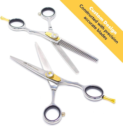 Equinox Hairdressing Scissors- 6.5" Barber Salon Hair Scissors Professional- Sharp Stainless Steel Hair Cutting Scissor for Hairdressers, Men, Women - Multipurpose Haircut and Beard Trimming Shears