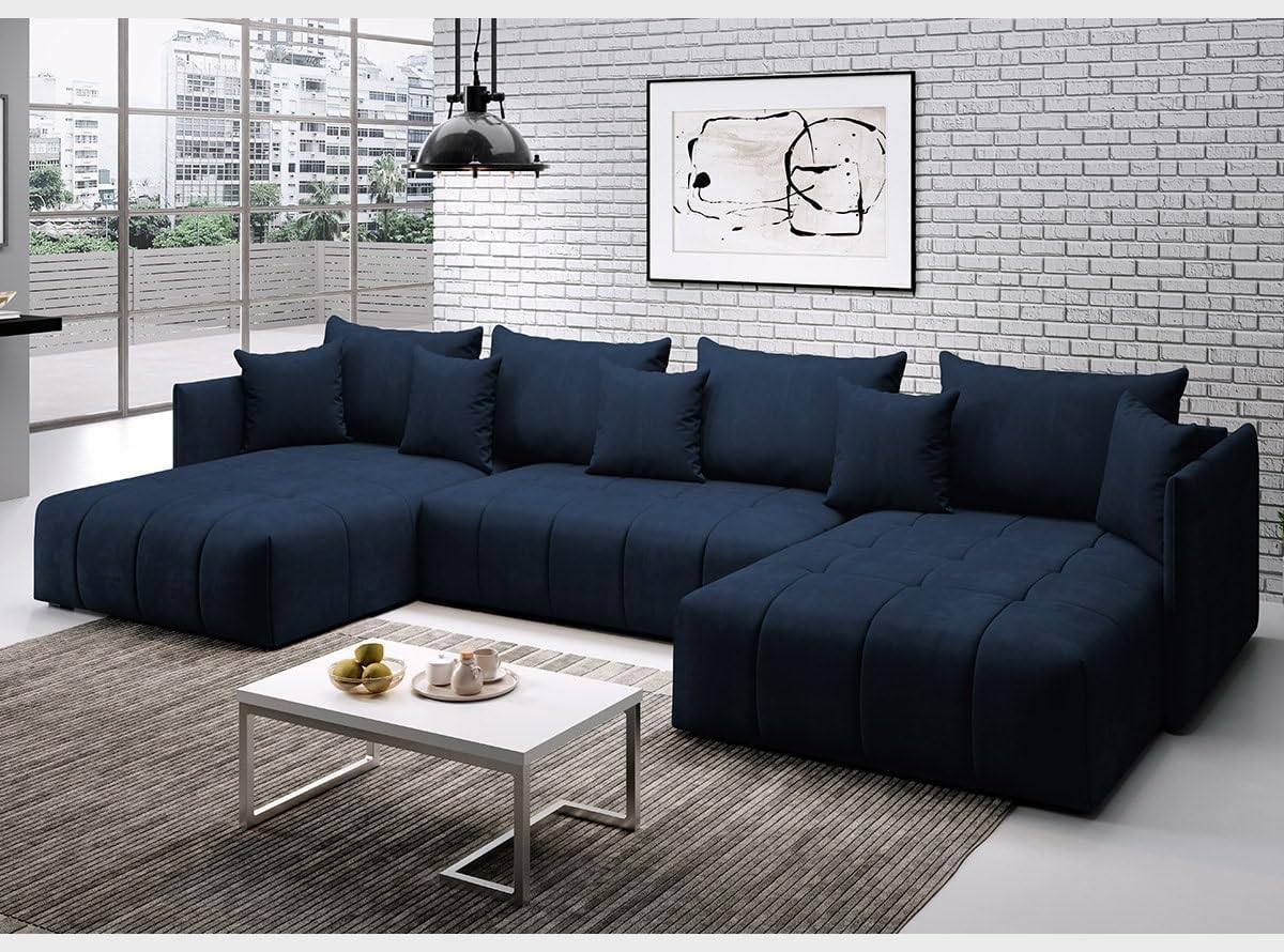 Comfynest Deluxe U-Shaped Sectional Sofa – Modern Living Room Elegance with Spacious Comfort and Chic Design (Light Tan)