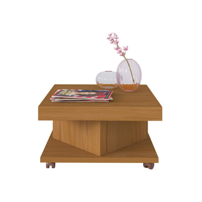 Artely Saara Coffee Table, Walnut Brown with Black - W 63 cm x D 63 cm x H 33.5 cm