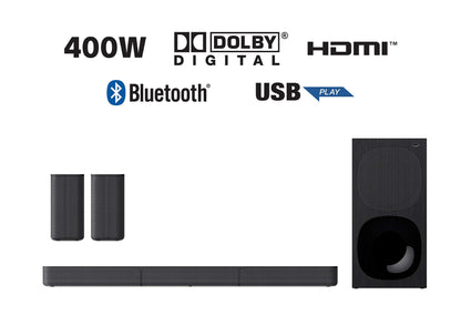 Sony HT-S20R 5.1Ch 400W Real Surround Soundbar with Dolby Digital Bluetooth Connectivity For Music Streaming Home Cinema System