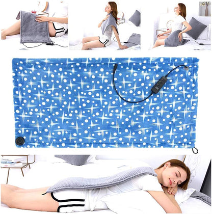 Heating Pad Electric Warm Soft Flannel Heated pad with 6 Temperature Setting Auto Shut Off for Neck Shoulder Back Knee Muscle Menstrual Pain Relief Machine-Washable Home Office Use 75x34cm,Grey