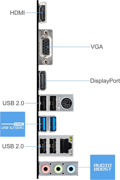 MSI Pro H610M-G DDR4 Micro-ATX Motherboard, Socket LGA 1700, H610 Chipset, 1x Intel I219V Gigabit LAN Controller, 2 DIMM Slots, M.2 Slot, PCI-E X16, SATA III, HDMI, VGA, DP