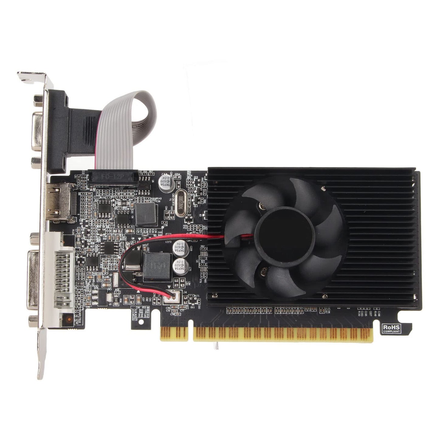 GT610 1G Gaming Graphics Card, 1GB DDR3 64bit Discrete PC Graphics Card, 810MHZ, 1800MHz, PCI Express 2.0 X 16, DVI VGA HDMI, with Mute Cooling Fan