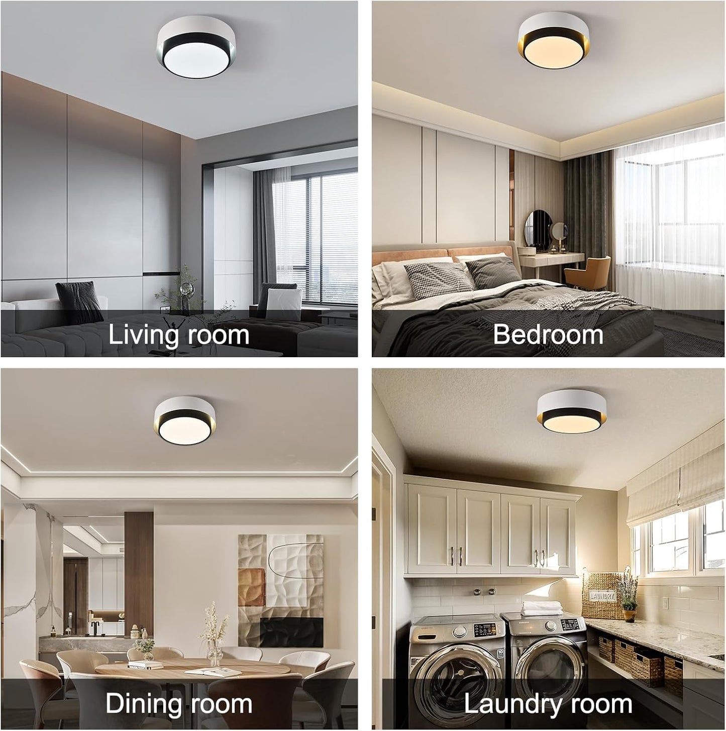 Garwarm LED Ceiling Light, High Brightness Long Ceiling Lamps,6000K Cool White Modern Ultra Thin Low Profile Light Fixture for Office Living Room Bedroom Kitchen Study Room Hallway, White/20W/ 40cm