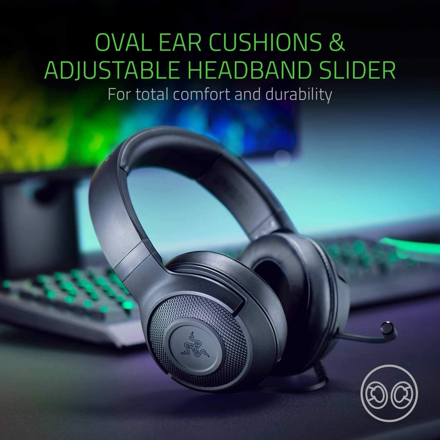 Razer Kraken Quartz Edition - Gaming Headphones for PC, PS4, Xbox One and Switch with 50 mm Drivers and Cooling Gel-Infused Cushions - Pink