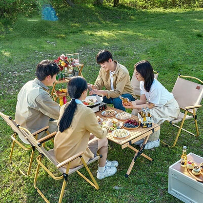 Jorunb Large Foldable Table,Portable Camping Table,Picnic Table,Backpacking Table with Storage Waterproof Pocket,for Outdoor BBQ,Cookout,Picnic,Beach 95 * 55 * 50cm