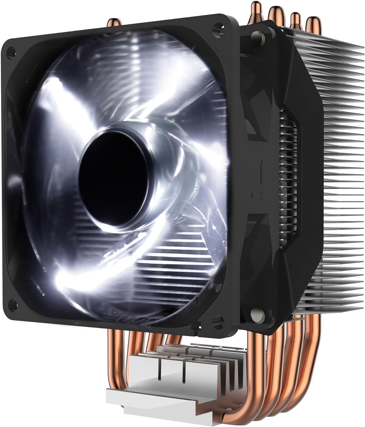 Cooler Master Hyper H410R RGB CPU Air Cooler - Low-Profile Cooling System, Direct Contact Technology, 4 Copper Heat Pipes, Compact Aluminium Heatsink with 92mm RGB PWM Fan - AMD & Intel Compatible