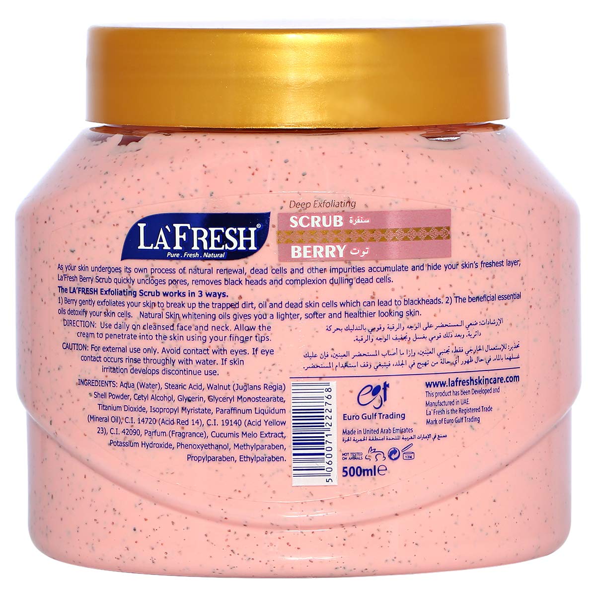 La Fresh Raspberry and Strawberry Face Scrub, 500 ml