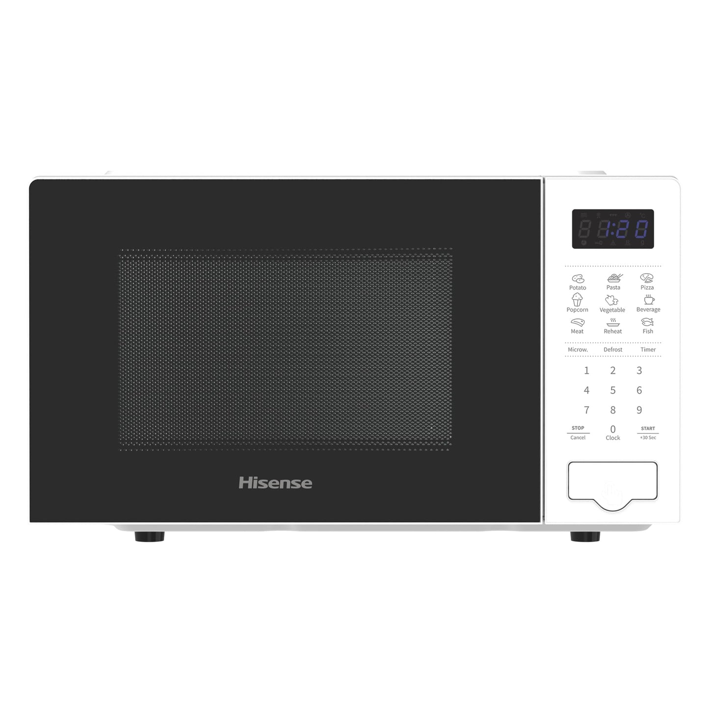 H20MOWS4 MWO,Hisense 20L Microwave Oven, Preset Cooking Menus, 11-levels of Power, 360° Turntable, Time & Weight Defrost, LED Display, Optional Ceramic Cavity, H20MOWS4UK