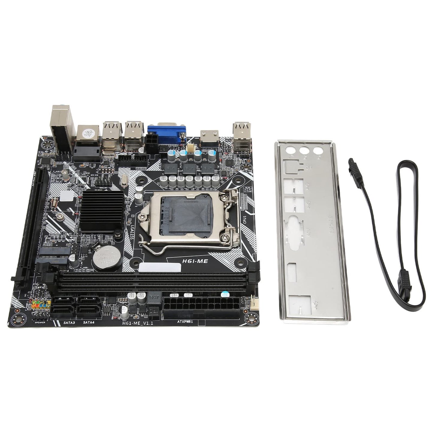 LGA 1155 Motherboard, Desktop Computer Motherboards 10 USB2.0 Dual Channel DDR3 ITX Motherboard 100M Network Card with VGA and HD Multimedia Interface, WiFi M.2 and NVME M.2