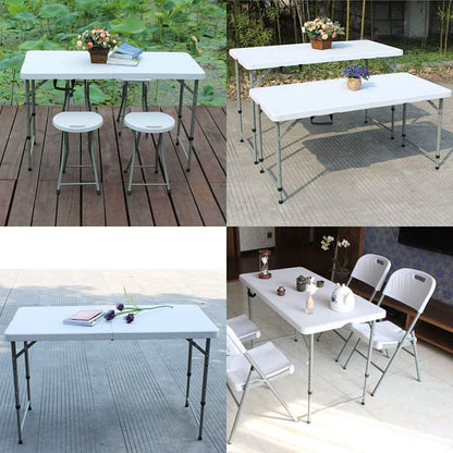 LANNY Portable Plastic Folding Table Wood Design 62x62cm for 2-4 person Party/Picnic/Garden/Dining/Kitchen/Buffee/Restaurant (brown3)