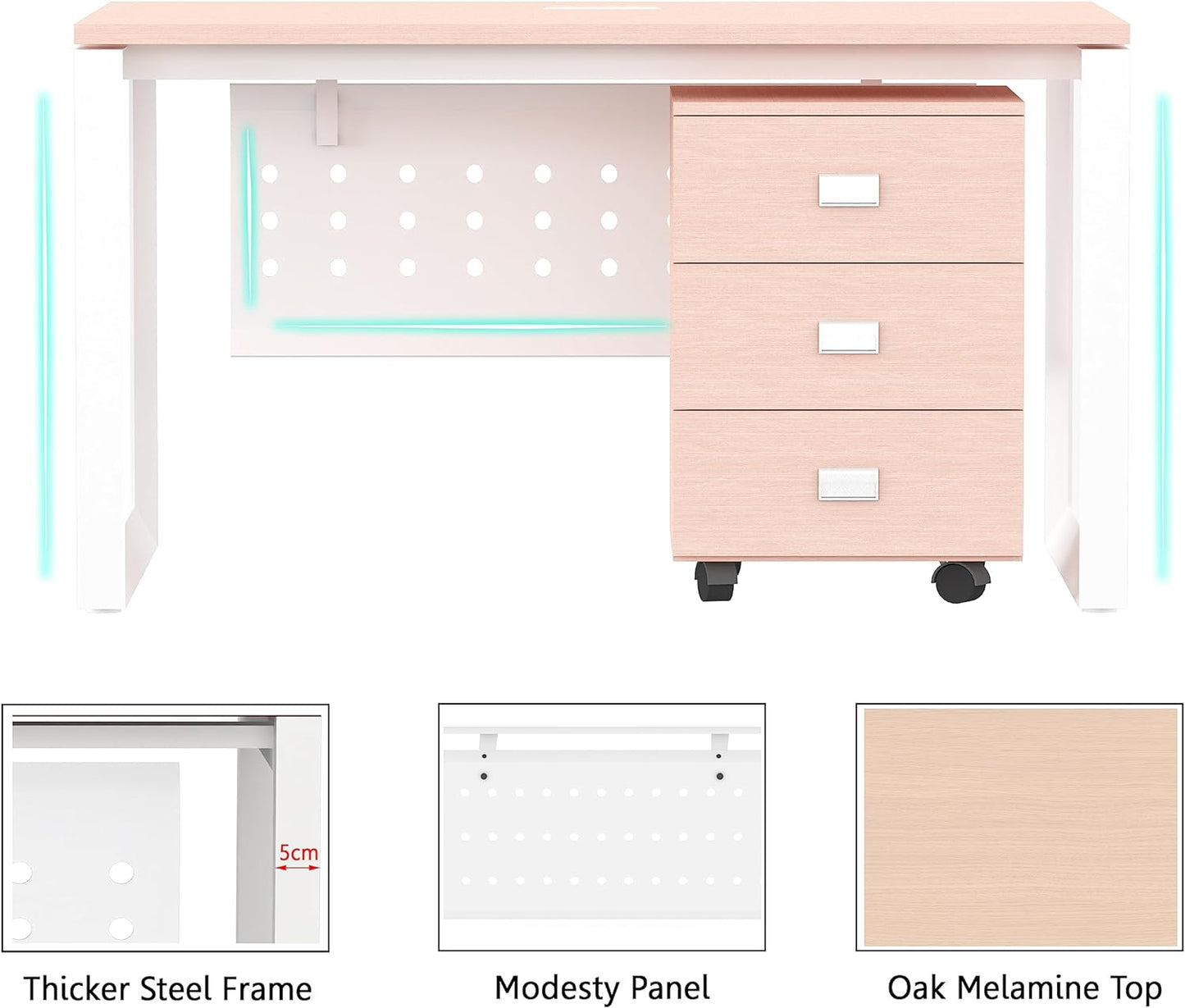 Mahmayi Vorm 136-18 White Modern Workstation Material-Melamine on MDF