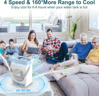 2023 Newest Upgraded Mini Air Conditioner,Air Conditioners Portable for Room,Oscillating Small Ac with Timer,4 Speeds 2 Cool Mist,Small Conditioner Room Kitchen Office Bedroom…