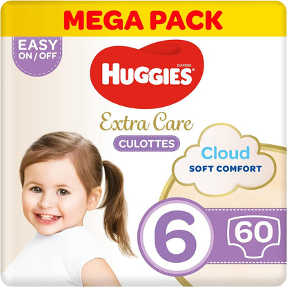 Huggies, Extra Care Culottes, Size 6, 15-25 kg, Super Mega Pack, 120 Diaper Pants