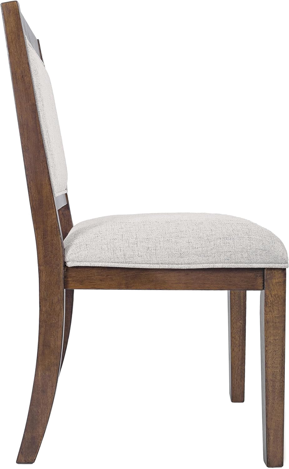 HomePop Open Back Upholstered Wood Frame Dining Chairs, Neutral Textured Solid (Set of 2)