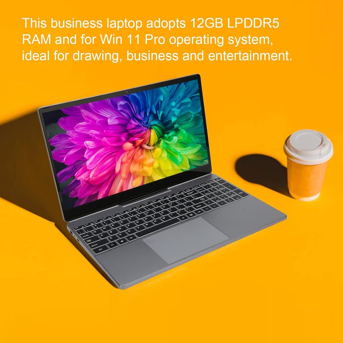 15.6 Inch HD Touchscreen Laptop, Intel Series, 12GB DDR5 RAM, 5G Wifi, BT4.2, Windows 11, 4096 Pressure Level and Gravity Sensing, Multi Mode, Webcam, For Business, School (UK