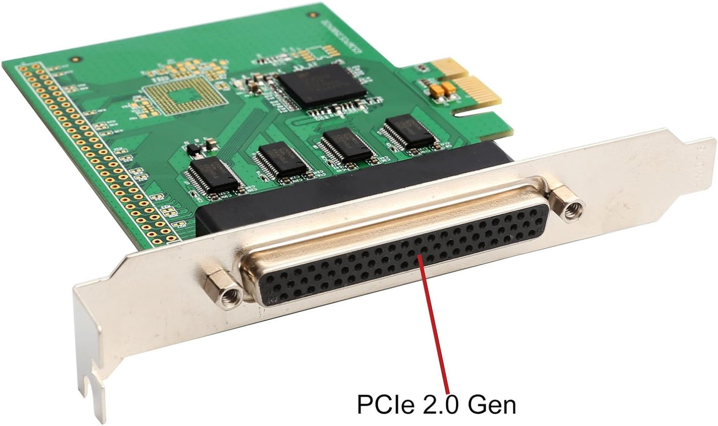 I/O Crest 2 Port Serial COM DB9 RS-232 and 1 Port DB25 Printer Lpt1 Port PCI-E 1.0 X1 Card WCH382 Chipset