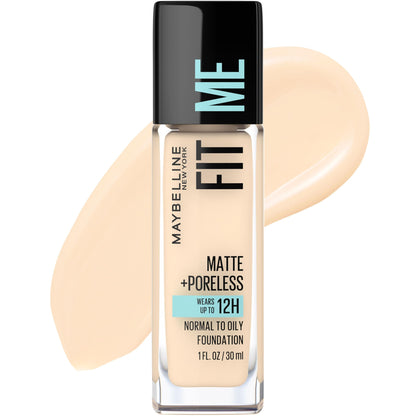 Maybelline Fit Me Matte + Poreless Liquid Oil-Free Foundation Makeup, Soft Tan, 1 Count (Packaging May Vary)