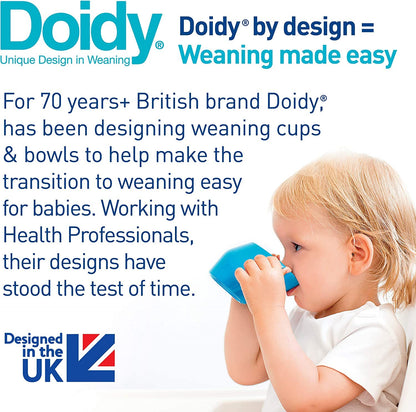 Doidy Cup - Training Sippy Cups for Toddler Cup & Babies - Unique Slanted Design Two Handles Baby Cup - Great Weaning Cup for Milk, Water & Juice - Use from 3-6 Months to Toddler (Purple)