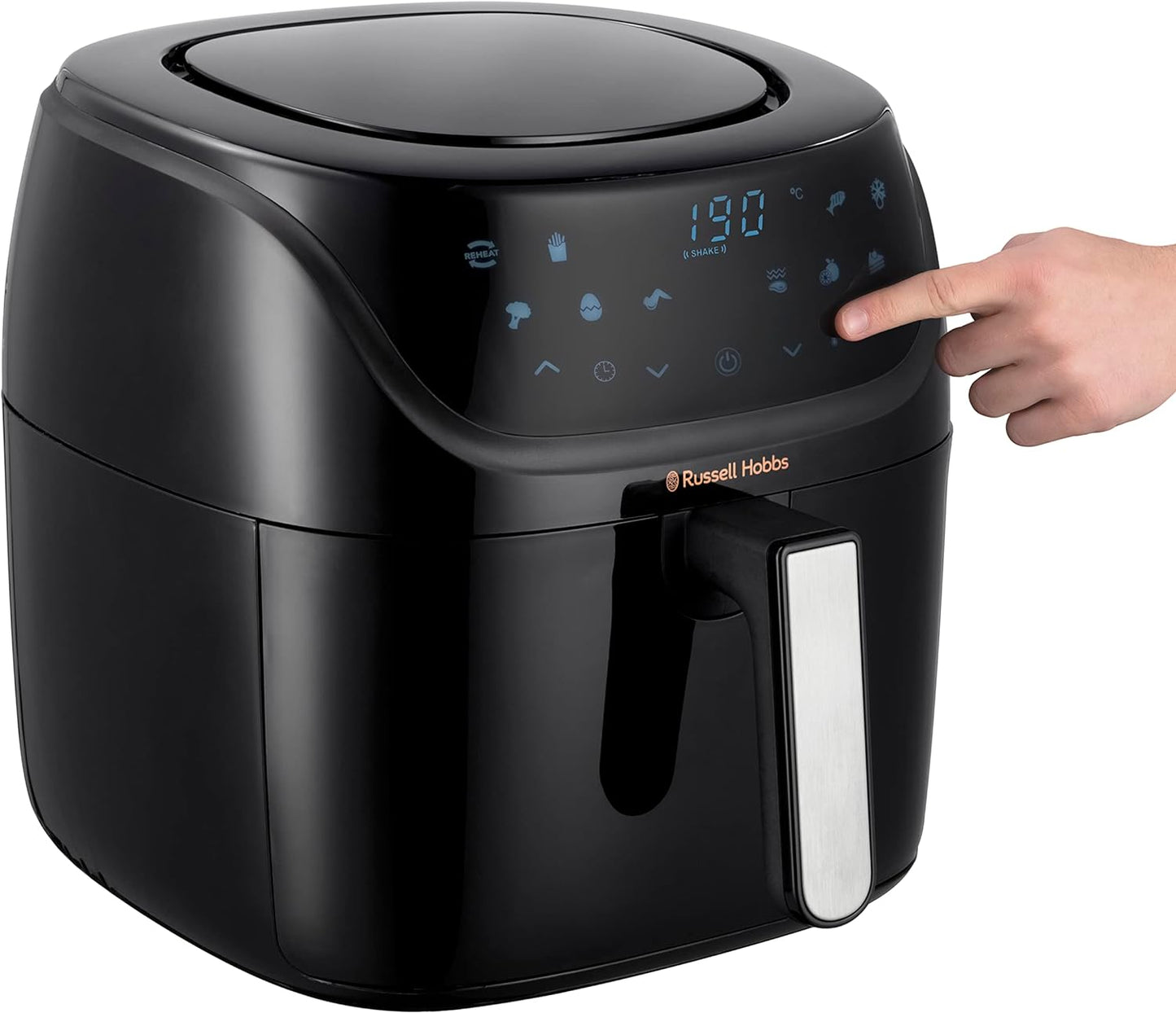 Russell Hobbs Digital Air Fryer XL - 8L Capacity, 1800W, 10 Pre-set Cooking Functions, Dishwasher Safe - (27170 ) Black - 1-Year Warranty