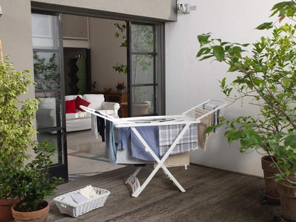 Vileda Clothes Airer, Aluminium, White, 58,5 x 19,5 x 131 cm